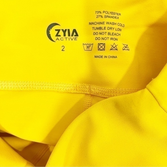 Zyia Daffodil Mesh Light N Tight Yellow Ruched Leggings Pants 2 - Picture 11 of 11